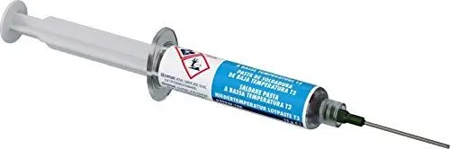 Produktbild: MG Chemicals 4902P Sn42Bi57Ag1 Niedertemperatur-Lötpaste T3, BLEIFREI, KEINE REINIGUNG, 15-Gramm-Pneumatikspender (komplett mit Kolben und Dosierspitze)