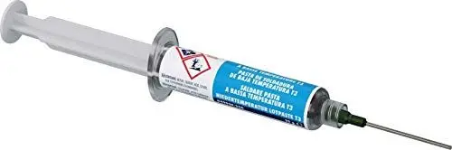 Produktbild: MG Chemicals 4902P Sn42Bi57Ag1 Niedertemperatur-Lötpaste T3, BLEIFREI, KEINE REINIGUNG, 25-Gramm-Pneumatikspender (komplett mit Kolben und Dosierspitze)