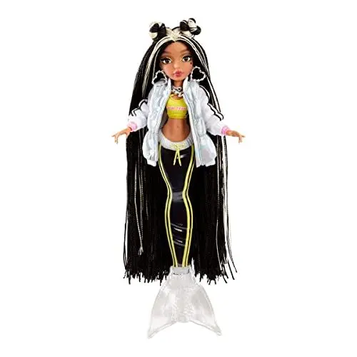 Produktbild: MGA Entertainment Mermaidz - JORDIE - Meerjungfrauen Puppe mit Farbwechsel & Schwarz-Blondem Haar - Inklusive Outfit & Zubehör - Voll beweglich - Zum Sammeln - Für Kinder ab 4 Jahren 580836
