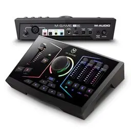 Produktbild: M-GAME RGB DUAL USB Audio Interface Mischpult für Streaming und Gaming mit XLR-Mikrofoneingang, optischem Eingang, Voice FX, RGB-Lichtern & Software