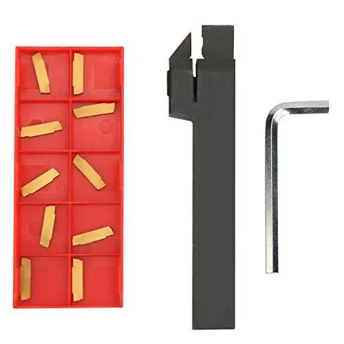 Produktbild: MGEHR1616-2 100 Mm CNC-Drehmaschine Drehwerkzeughalter Werkzeugblatteinsatz Bohrstange + 10 MGMN200-G Einsätze + Schraubenschlüssel