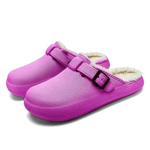 Produktbild: MGGMOKAY Herren Clogs Gefüttert,Warm Damen Hausschuhe,Winter wasserdichte Gartenclogs,Rosenrot,38/39