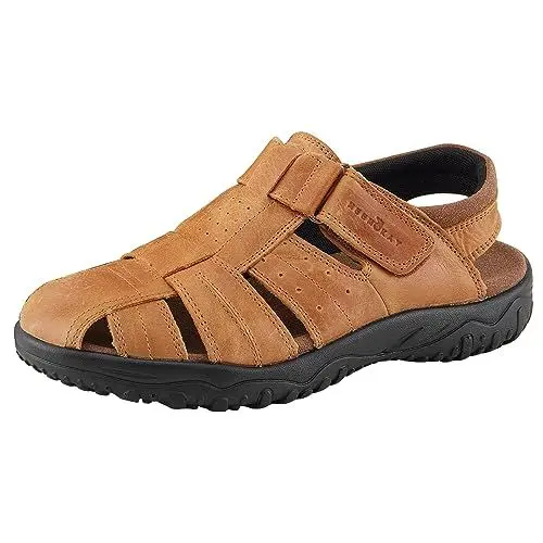 Produktbild: MGGMOKAY Herren Leder Sandalen Fisherman Closed Toe Outdoor-Sandale,Bräunen,43