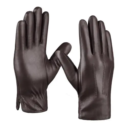 Produktbild: MGGMOKAY Herren Lederhandschuhe Kaschmir gefüttert,Braun,XL