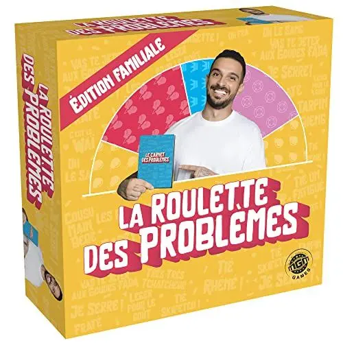 Produktbild: MGM GAMES - Das Roulette der Probleme Familienausgabe - Gesellschaftsspiel - 141313-3 bis 10 Spieler - Brettspiel - Probleme - 30 cm x 30 cm - 224 Karten - Ab 14 Jahren