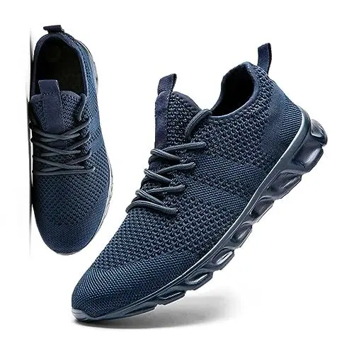 Produktbild: MGNLRTI Herren Schuhe Sneaker Laufschuhe Sommerschuhe Sportschuhe Straßenlaufschuhe Turnschuhe Fitnessschuhe Joggingschuhe Workout Freizeitschuhe Männer Running Shoes Gym Blau EU47