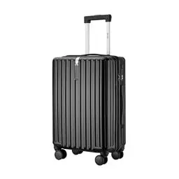 Produktbild: MGOB Koffer Handgepäck Hartschalen in Polycarbonat Reisekoffer mit 4 Rollen und Haken | 55x37x22cm | 41L(Schwarz, M)