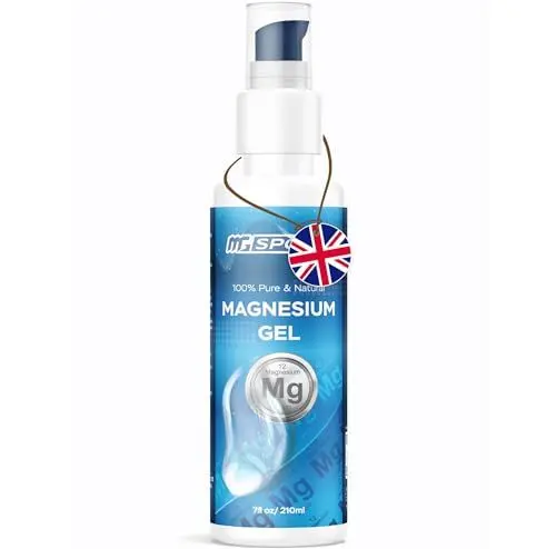 Produktbild: MGSPORT Magnesium Gel 210 ml - Magnesium hochdosiert für entspannte Muskeln, Hilfe bei Muskel- und Beinkrämpfen, Magnesiumchlorid aus dem Toten Meer