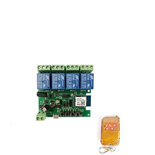 Produktbild: MHCOZY WiFi Wireless Smart Switch Relaismodul für DIY Smart Home, Automatisieren Sie Ihr Garagentor, arbeiten Sie mit Alexa Assistant (Smart life app, 4CH)