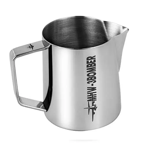 Produktbild: MHW-3BOMBER Milchkännchen 500ml Edelstahl, Profi Milchkanne für Barista, Milchschaumkännchen für Espresso und Latte Art, mit Hawksbill-Mündung Design, Barista Zubehör, Farbe: Glossy, Modell: P5002S