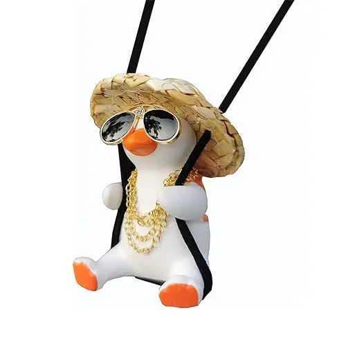Produktbild: MHYMX Schwingende Ente Auto Hängend Ornament, Schaukel Ente Auto Rückspiegel Anhänger, Süße Swinging Duck Auto Innenraum Deko für Autospiegel Hängendes Zubehör