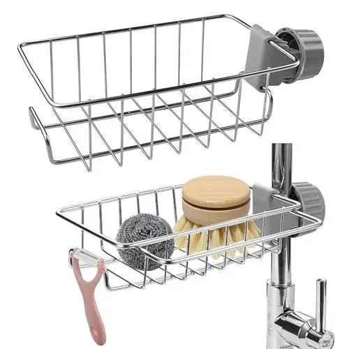 Produktbild: MHYMX Seifenhalter Dusche, 2 Stück Duschablage Ohne Bohren Edelstahl Schwammhalter Organizer Badezimmer Duschregal Hängend Organizer für 16-23 mm Duschstange