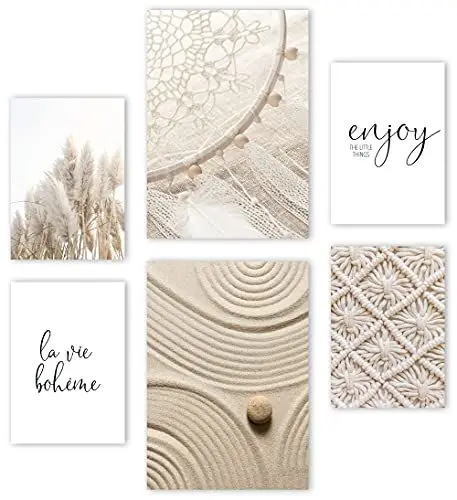 Produktbild: Mia Félice Premium Poster Set » Traumfänger « 2x A3 | 4x A4 - Moderne Bilder für das Wohnzimmer und Schlafzimmer - Wandbilder ohne Rahmen - Flur Deko - Dekoration