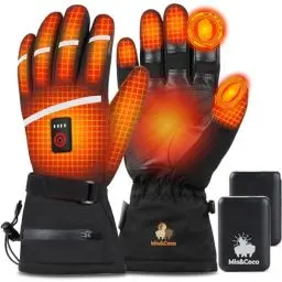 Produktbild: Mia&Coco Beheizbare Handschuhe für Herren Damen, 3 Stufige Beheizte Ski Handschuhe mit 7,4 V 5400 mAh Typ-C Akkus, 6 Stunden Betriebsdauer, wasserdichte Zum Klettern, Wandern, Radfahren, Camping (M)