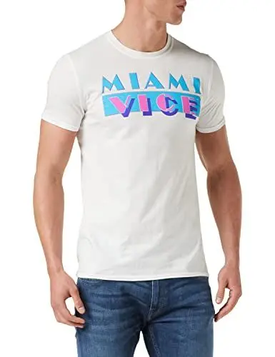 Produktbild: Miami Vice Herren Og Logo T-Shirt, Weiß, XXL