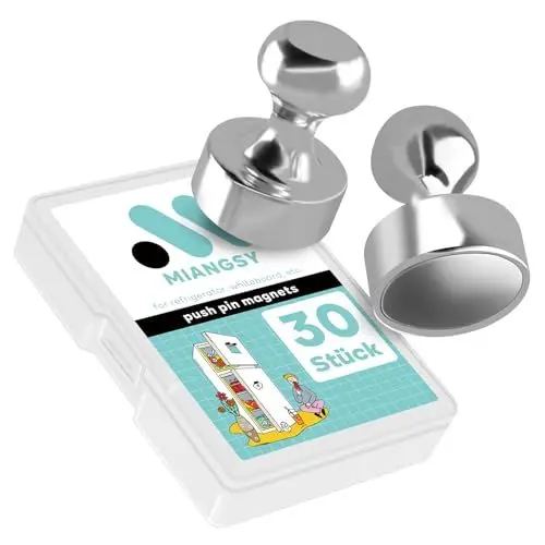 Produktbild: Miangsy 30 Stück Magnete Stark, für Magnettafel, Kühlschrank, Büro und Schule - Silber