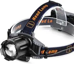 Produktbild: MIAOKE Stirnlampe, USB wiederaufladbare Led Stirnlampe 100000 Lumen Super Bright IPX5 Waterproof 4 Modi mit Power Indicator und Warnlicht für Erwachsene Laufen Outdoor Camping Wandern Angeln/Krieger