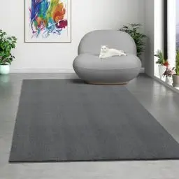 Produktbild: Mia's Teppiche Comfort Moderner Flauschiger Kurzflor Teppich, Anti-Rutsch Unterseite, Waschbar bis 30 Grad, Super Soft, Felloptik, Anthrazit, 120 x 160 cm