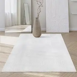 Produktbild: Mia´s Teppiche Rosy - stilvoller 3D Teppich mit Anti-Rutsch-Rücken, flauschig, rutschfest und pflegeleicht, Weiß, 140 x 200 cm