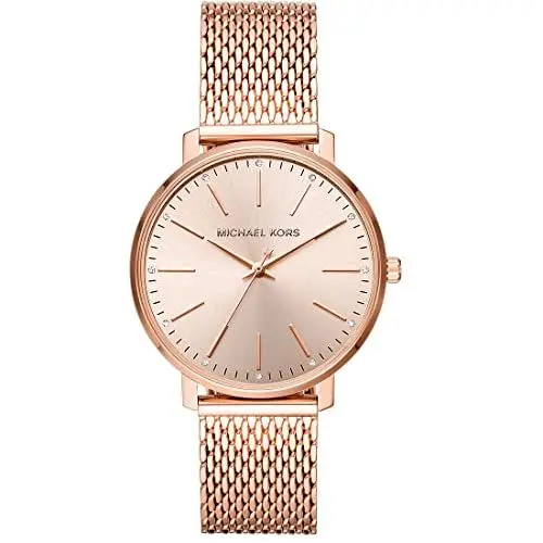Produktbild: Michael Kors Damenuhr Pyper, 38 mm Gehäusegröße, Dreizeigerwerk, Edelstahlarmband