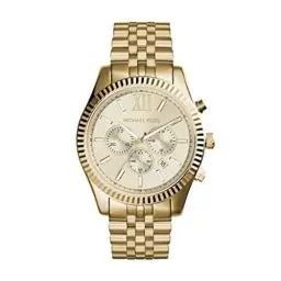Produktbild: MICHAEL KORS Lexington Chronograph Quarzuhr mit Gold Ton Edelstahlarmband für Herren MK8281