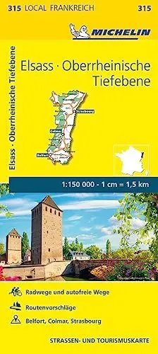 Produktbild: Michelin Elsass Oberrheinische Tiefebene: Straßen- und Tourismuskarte 1:150.000·· Auflage 2020 (MICHELIN Localkarten)