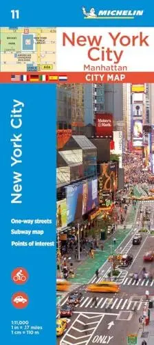 Produktbild: Michelin New York City: Manhattan: Stadtplan 1:11.000 (MICHELIN Stadtpläne, Band 11)