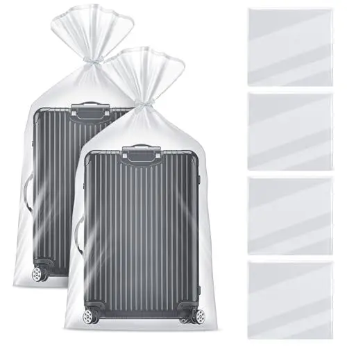 Produktbild: MICHIHOMIE 4 Stück Extra Große Transparente Plastiktüten, 100x150cm Aufbewahrungsbeutel, Wiederverwendbare und Wasserdichte Aufbewahrungstaschen für Staubdicht, Gepäck, Koffer, Möbel, Kleidung