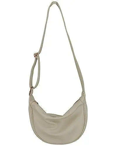 Produktbild: Micmores Damen-Umhängetaschen Halbmond Tasche Vegan Leather Halfmoon Bags Hobo Crossbody Bag, Klein Schultertasche mit verstellbarem Schultergurt für Schule Shopper Reise(Beige)