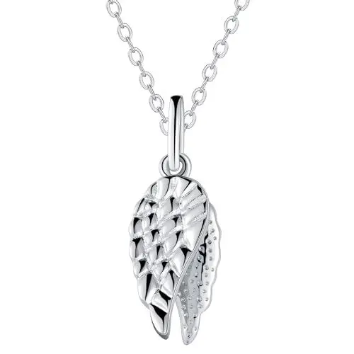 Produktbild: Micory Engelsflügel Halskette für Damen 925 Sterling Silber Schutzengelflügel Zirkonia Halskette Schmuck Geschenke für Frauen