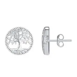 Produktbild: Micory Lebensbaum Ohrringe für Damen 925 Sterling Silber Ohrstecker mit Geschenkbox Schmuck Geschenk für Mädchen Frau Mutter Tochter