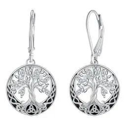 Produktbild: Micory Ohrringe Lebensbaum Damen Hängend 925 Sterling Silber Ohrstecke für Schmuck Geschenke Damen Mama Freundin