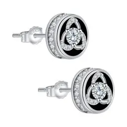 Produktbild: Micory Schwarz Ohrringe Silber 925 Damen Hypoallergen Runde Ohrstecker,für Schmuck Geschenke Damen Mama Freundin