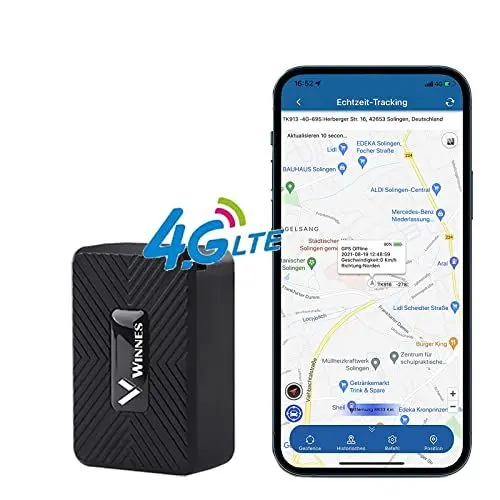 Produktbild: Micro 4G GPS Tracker Magnet Realtime Mini GPS Locator Real Time Satellite Portable Location Tracker 1500mAh Akku,Geo-Fence Alarm Kostenlose App für Kinder Motorrad Auto