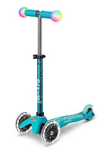 Produktbild: Micro Mobility Micro Mini Kickboard Deluxe Aqua, blau, Glasfaserverstärkter Kunststoff, Altersgruppe 2-5 Jahre, Belastbarkeit: 50 kg, MMD131, Trittbrett (BxL): 11 x 30 cm