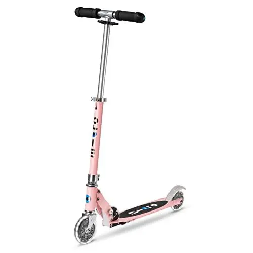 Produktbild: micro Sprite LED Kinder Kinderscooter | Cityroller mit LED-Rollen | klappbar und Lenker höhenverstellbar | ab 5 J. | Tretroller Farbe neon Rose