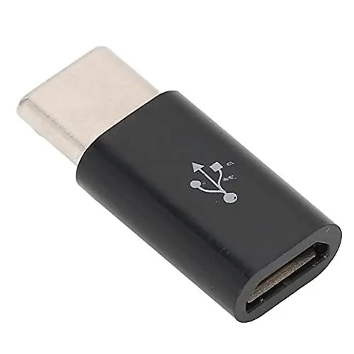 Produktbild: Micro-auf-Typ-C-Adapter,Micro-USB-auf-Typ-C-Übertragungsadapter, Umwandelbarer Plug-and-Play-Anschluss, Schnelles Aufladen, Geringes Gewicht, Einfach zu Tragen. (schwarz (Harpunenlogo))