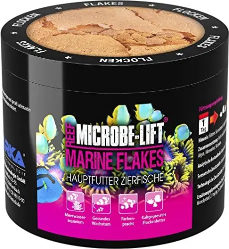 Produktbild: MICROBE-LIFT Marine Flakes - 500 ml - Qualitäts-Flockenfutter für Meerwasserfische, fördert Farbenpracht und Wachstum, kaltgepresst, unterstützt die Fischgesundheit.