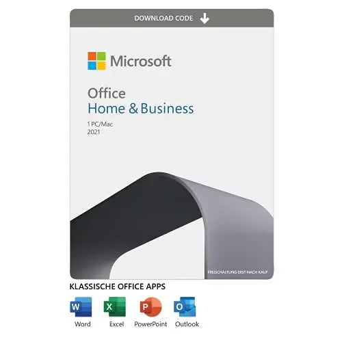 Produktbild: Microsoft Office 2021 Home und Business | Dauerlizenz | Word, Excel, PowerPoint, Outlook | 1 PC/Mac | Aktivierungscode per E-Mail