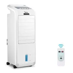 Produktbild: Midea AC100-16BR Luftkühler mit Wasserkühlung, Klimaanlage Mobil, Ventilator mit 5L Wasserkühlung, Luftbefeuchter, mit Fernbedienung, 7H Timer, Weitwinkeloszillation, LED Anzeige, 55W