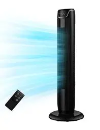 Produktbild: Midea FZ10-17JR Turmventilator Leise mit Fernbedienung 92CM, mobiler Lüfter,Ventilator Säulenventilator,7 Stunden Timer,3 Modi,3 Geschwindigkeiten,45W Standventilator,Schwarz
