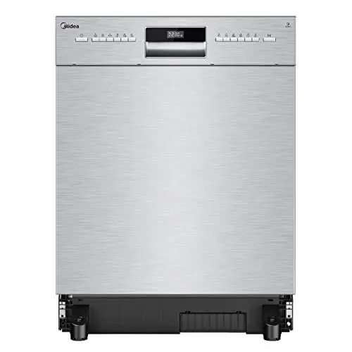 Produktbild: Midea Geschirrspüler Unterbau MDWEU1435XSS-W, 14 Maßgedecke, Spülmaschine 60 cm Teilintegrierbar mit WIFI, Extra Trocknung, 7 Programme, 47dB, 0-24h Startzeitverzögerung, Inox