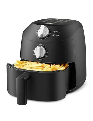 Produktbild: Midea Heißluftfritteuse 2L,1150W Airfryer, Frittieren ohne Öl, Heißluft Fritteusen, Automatische Abschaltfunktion, ölfrei, Leicht zu reinigen, BPA-frei, Schwarz