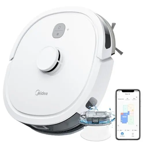 Produktbild: Midea M6 Saugroboter mit Wischfunktion 2 in 1,Staubsauger Roboter,LiDAR-Navigation,140Min Laufzeit,Wischroboter 2000Pa,Saugroboter mit 3 Karten,APP Steuerung,Ideal für Tierhaare,Teppich,Hartboden