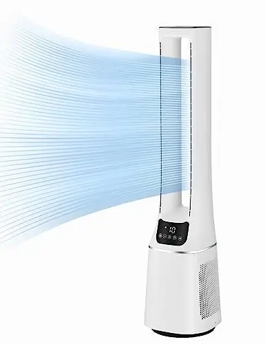 Produktbild: Midea MFP-120 (WH) 2 in 1 Turmventilator Leise 38dB Luftreiniger CADR 120 für 47.6 ㎡ LED Display Fernbedienung Oszillation 12H Timer Weiß