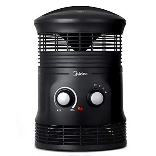 Produktbild: Midea NF18-17PA 1800W Mini Heizlüfter mit 360 ° Weit Verbreitete Oszillation, 2 Heizstufen, Programmierbarer Thermostat, Leise Heizung Heater Heizgebläse - Schwarz