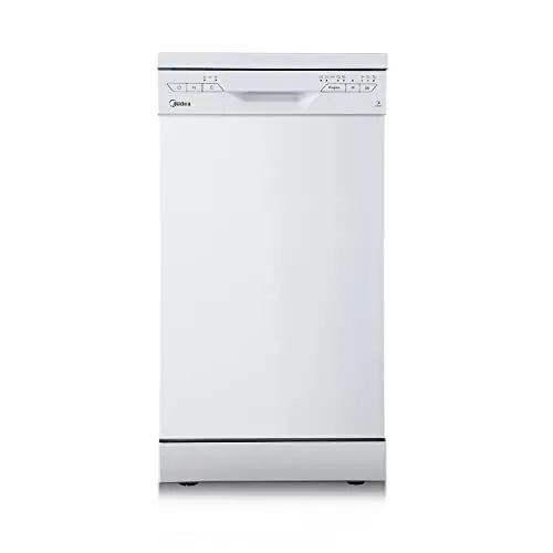 Produktbild: Midea SF 3.45NW PRO Geschirrspüler 45 cm Freistehend und Unterbaufähig, 9 Maßgedecke, Spülmaschine mit WLAN, 5 Programme, Höhenverstellbarer Oberkorb, 47 dB, Weiß