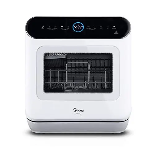 Produktbild: Midea ST 5.31 Mini Geschirrspüler 42cm freistehender Tischgeschirrspüler mit Wifi Control Spülmaschine 7 Programme 3 Maßgedecke Touch, 58 dB, mit/ohne Wasseranschluss benutzbar, Weiß