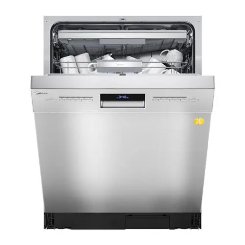 Produktbild: Midea SU 7.35X14BS Geschirrspüler 60cm Unterbau, 14 Maßgedecke Spülmaschine Teilintegrierbar mit WiFi, Extra Trocknung, 8 Programme, 42dB, 1-24h Startzeitverzögerung, Inox