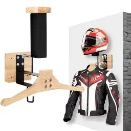Produktbild: MIDINGCHAI Helmhalterung Wand, Motorrad Garderobe, Motorradhelm Halterung Wand, Helm Halterung Wand für Motorrad Fußball Taktische Ausrüstung Geeignet, Hergestellt aus Edelstahl und Holz